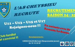 Recrutement U10 à U17 entente